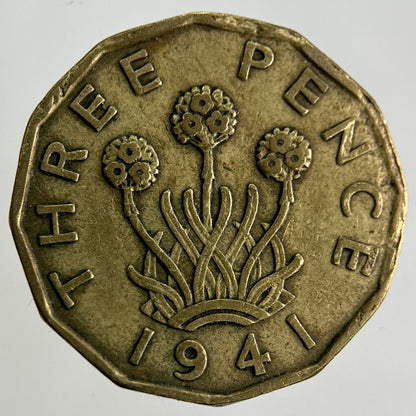 1941 George VI Brass Threepence Coin | Fine Collectable Grade