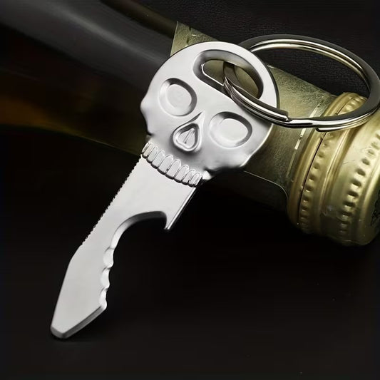 Thick Metal Gothic Skull Bottle Opener Keyring Premium Keychain Gift UK