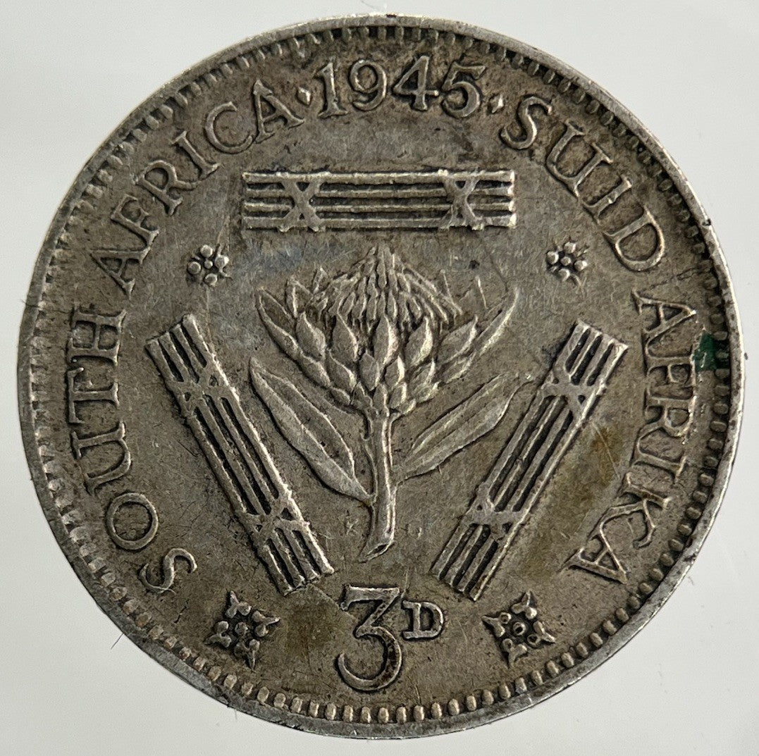 1945 South Africa Threepence Silver Coin | Fine Collectable Grade