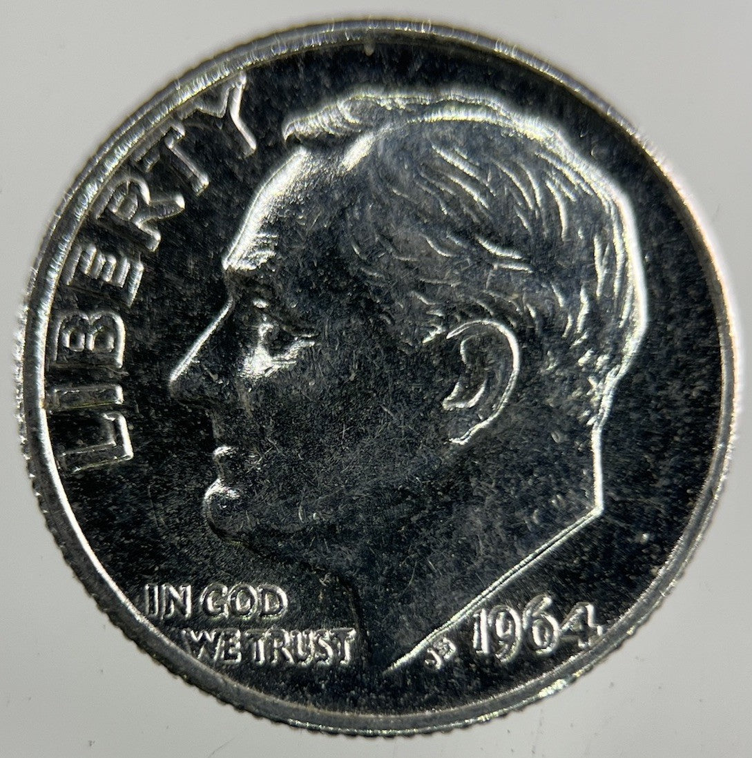 1964 US USA Roosevelt Dime Silver Coin | Fine Collectable Grade