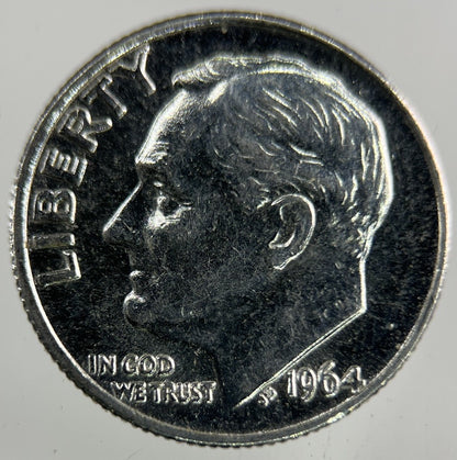 1964 US USA Roosevelt Dime Silver Coin | Fine Collectable Grade