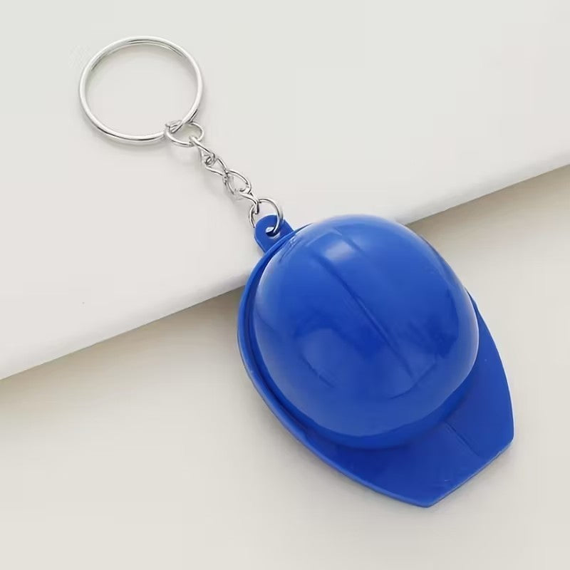 Blue Construction Worker Builder Hard Hat Bottle Opener Keyring Keychain Gift UK