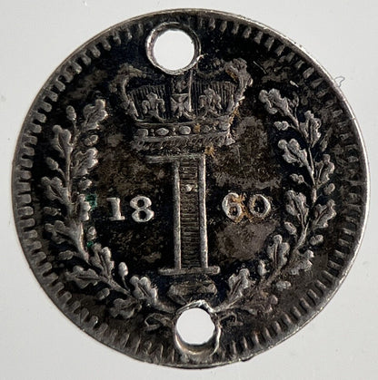 1860 Engraved Victoria Maundy One - Pence Silver Coin | Very High Grade | a6952
