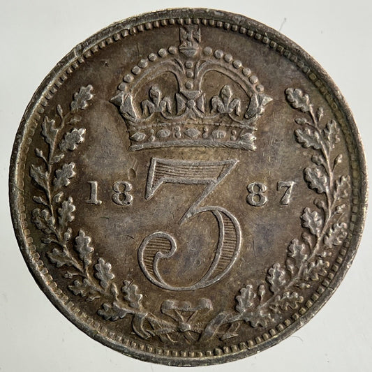 1887 Victoria Threepence Silver Coin | Very High Grade
