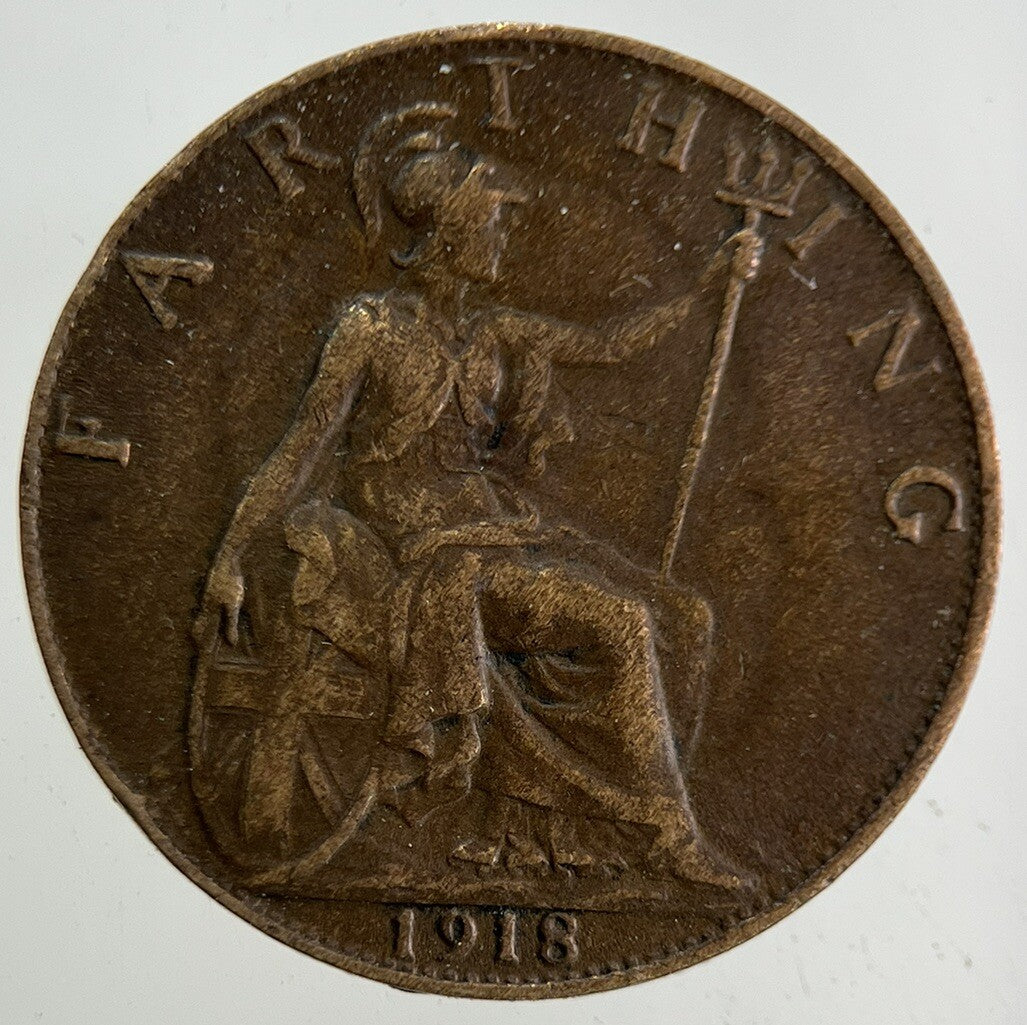 1918 George V Farthing Coin | Fine Collectable Grade