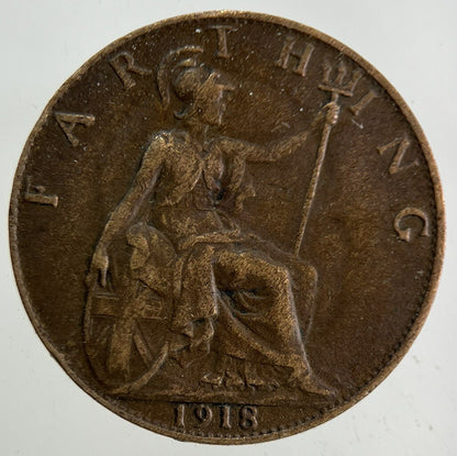 1918 George V Farthing Coin | Fine Collectable Grade