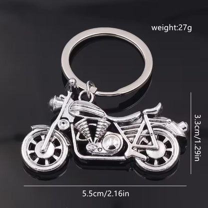 Mini Metal Classic Motorbike Keyring Keychain Gift UK