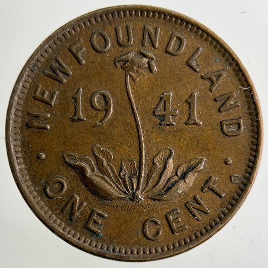 1941 Canada New Found - land One Cent Coin | Fine Collectable Grade