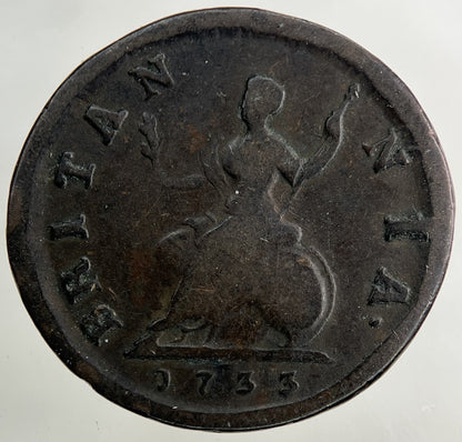 1733 George II 2nd Farthing Coin | Collectable Grade