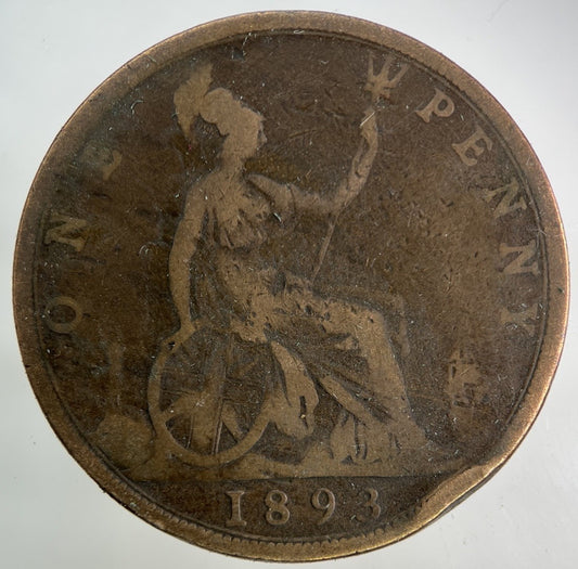 1893 Victoria One Penny Coin | Collectable Grade