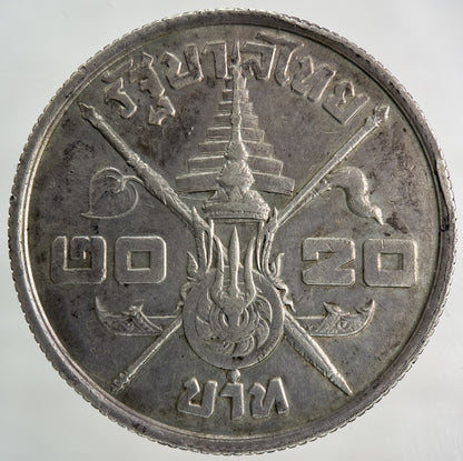 1963 Thailand Rama IX 20 Baht Silver Coin | Fine Collectable Grade