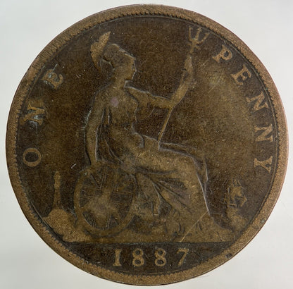 1887 Victoria One Penny Coin | Collectable Grade