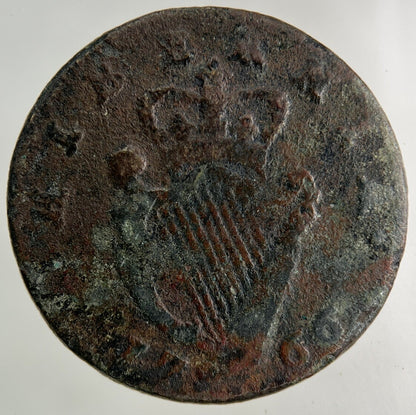 1766 Irish Half - Penny Coin | Collectable Grade