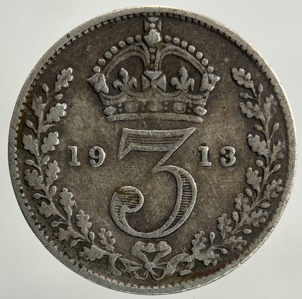 1913 George V Threepence Silver Coin | Fine Collectable Grade