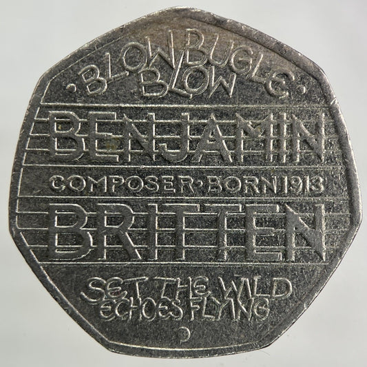 2013 Benjamin Britten 50p Fifty - Pence Coin | Collectable Grade