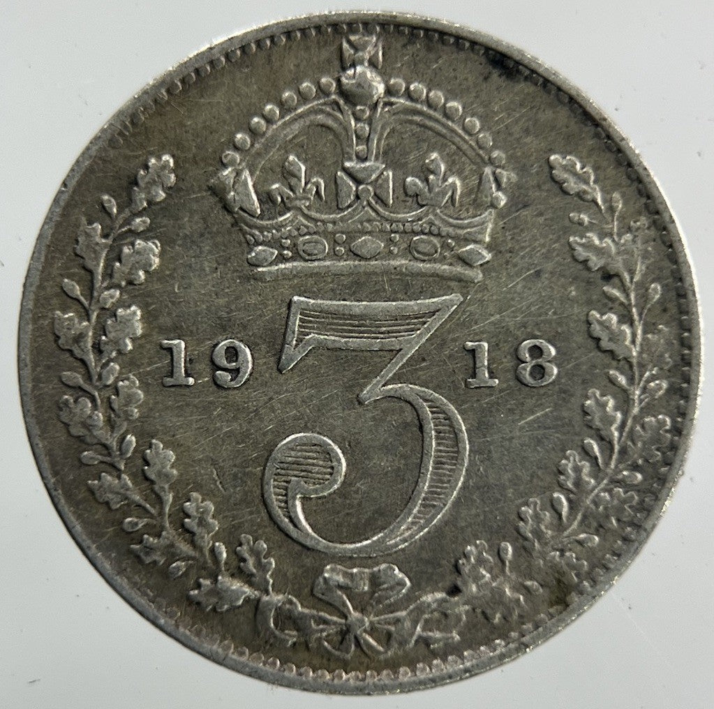 1918 George V Threepence Silver Coin | Fine Collectable Grade