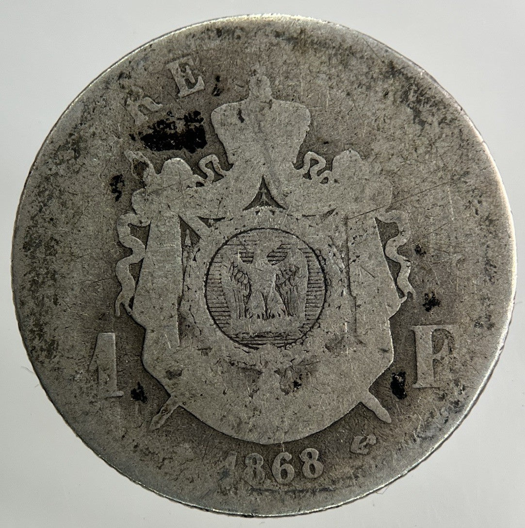 1868 France 1 Franc Silver Coin | Collectable Grade