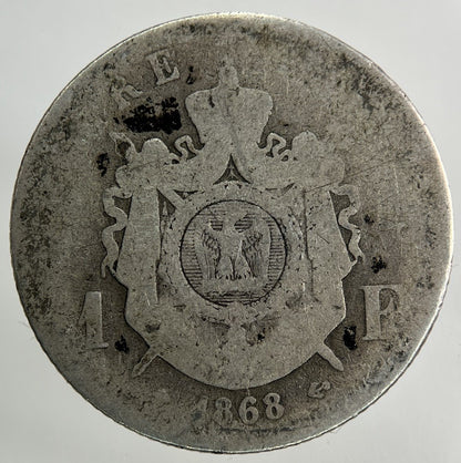 1868 France 1 Franc Silver Coin | Collectable Grade