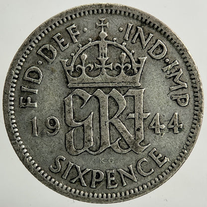 1944 George VI Sixpence Silver Coin | Collectable Grade