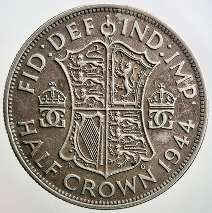 1944 George VI Half - Crown Silver Coin | Fine Collectable Grade