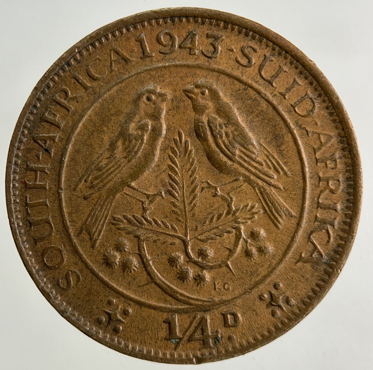 1943 South Africa 1/4d Farthing Coin | Very High Grade