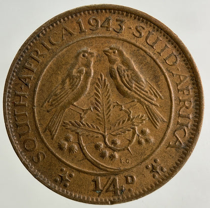 1943 South Africa 1/4d Farthing Coin | Very High Grade