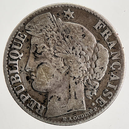 1895 France 50 Centimes Cents Silver Coin | Fine Collectable Grade | a9480