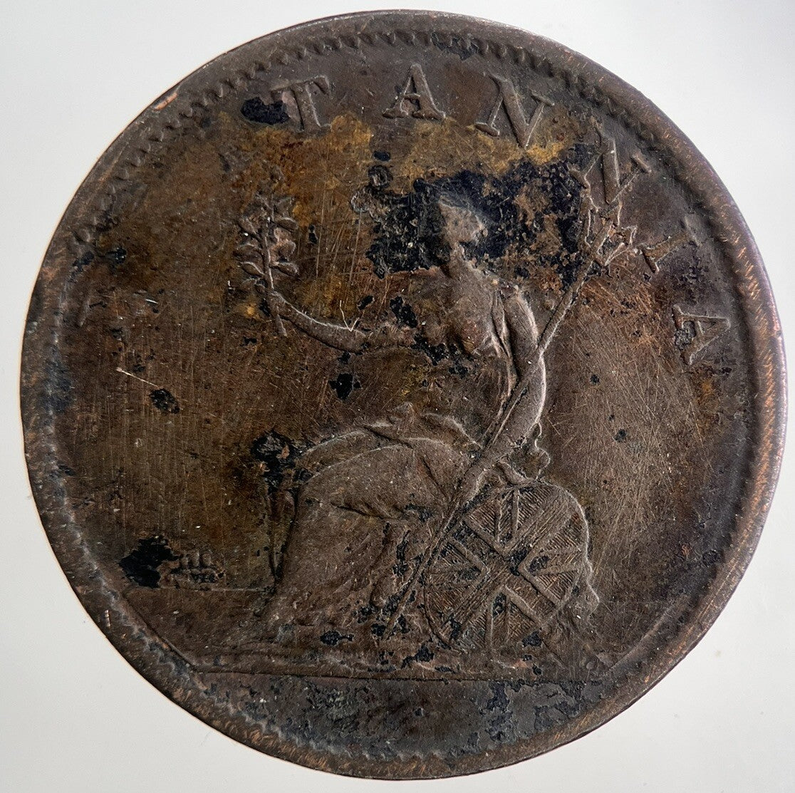 1807 George 3rd III Half - Penny British Coin | Fine Collectable Grade | a9040