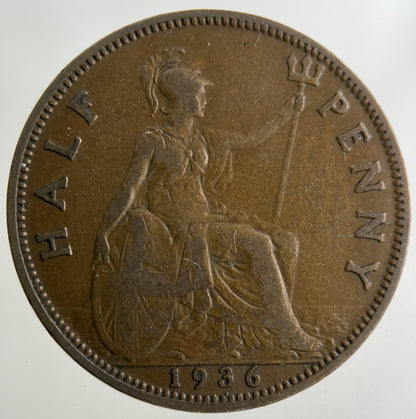 1936 George V Half - Penny Coin | Fine Collectable Grade