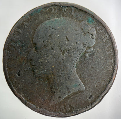 1853 Victoria One Penny Coin | Collectable Grade