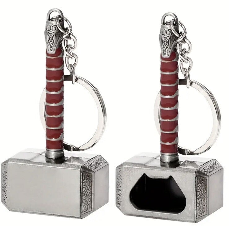 Metal Thor Hammer Shaped Bottle Opener Keyring Premium Keychain Gift UK