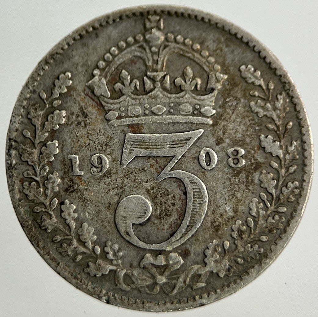 1908 Edward VII Threepence Silver Coin | Fine Collectable Grade