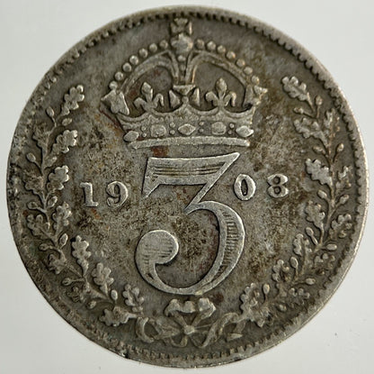 1908 Edward VII Threepence Silver Coin | Fine Collectable Grade