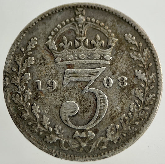 1908 Edward VII Threepence Silver Coin | Fine Collectable Grade