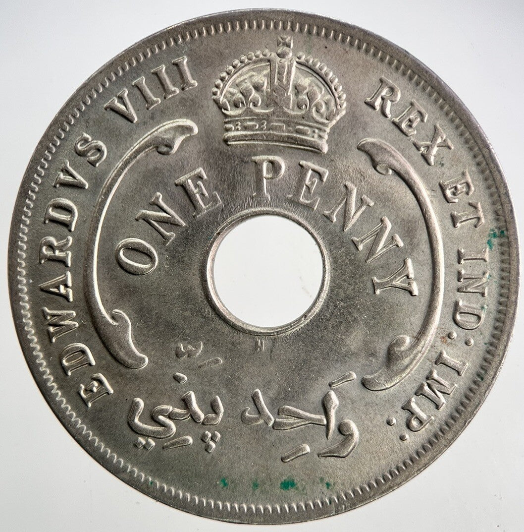 1936 British West Africa One Penny Coin | Very Fine Grade | a9503