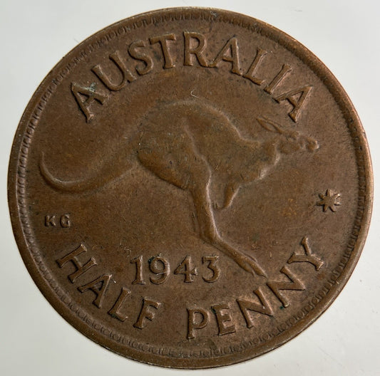 1943 Australia Half - Penny Coin | Fine Collectable Grade