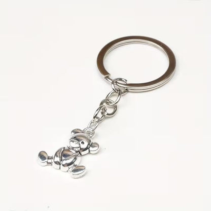 Mini Metal Cute Teddy Bear Charm Keyring Keychain Gift UK