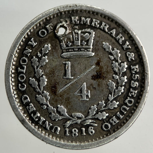 1816 Guyana Demerary & Essequibo 1/4 Guilder Silver Coin | Collectable Grade