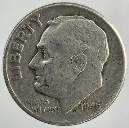 1946 US USA Roosevelt Dime Silver Coin | Collectable Grade