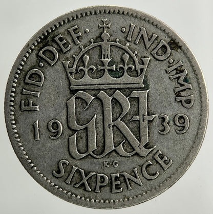 1939 George VI Sixpence Silver Coin | Collectable Grade