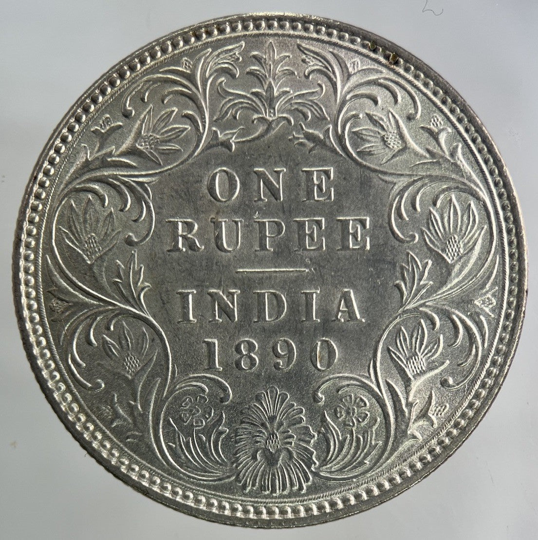 1890 India One Rupee Silver Coin | Very High Grade