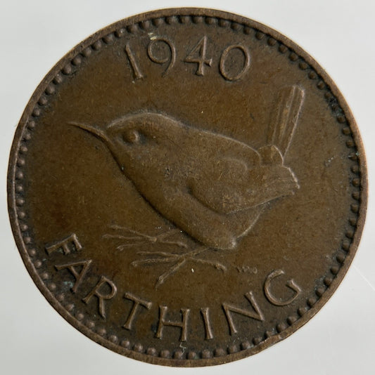1940 George VI Wren Farthing Coin | Collectable Grade