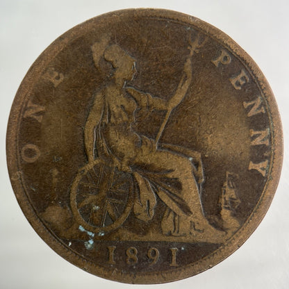 1891 Victoria One Penny Coin | Collectable Grade