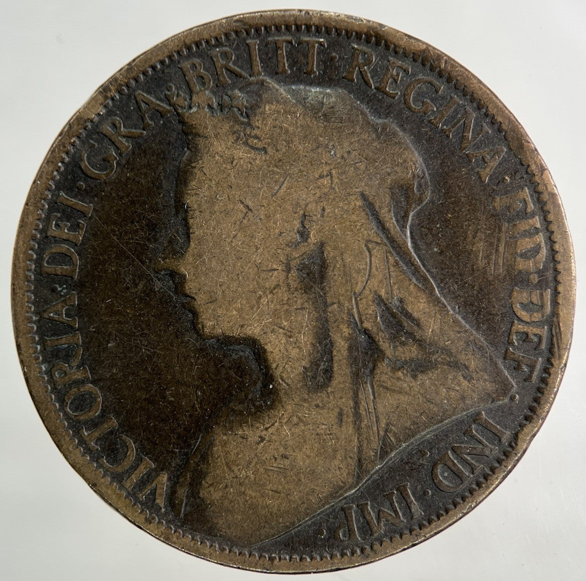1896 Victoria One Penny Coin | Fair Grade