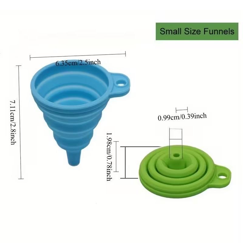 1pc Red Silicone Collapsible Funnel Kitchen for Water Bottle Liquid Transfer