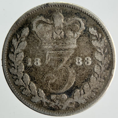 1883 Victoria Threepence Silver Coin | Collectable Grade | a4060