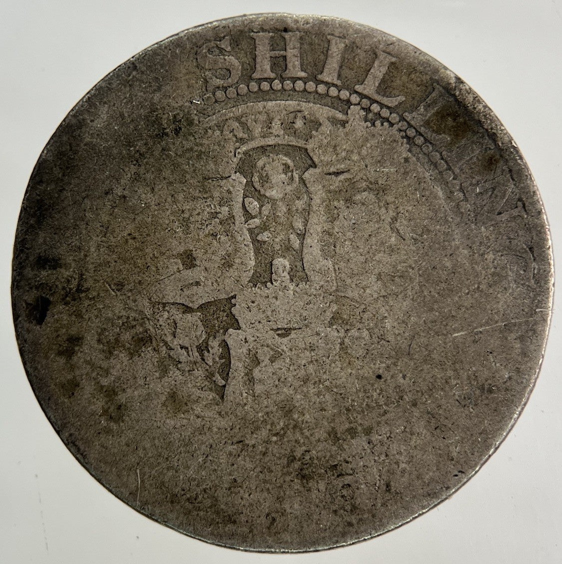 British Victoria Shilling Silver Coin | Worn Grade