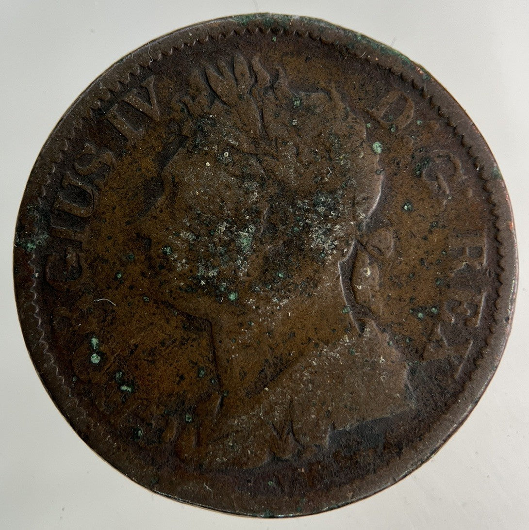 1823 Irish Half - Penny Coin | Fine Collectable Grade