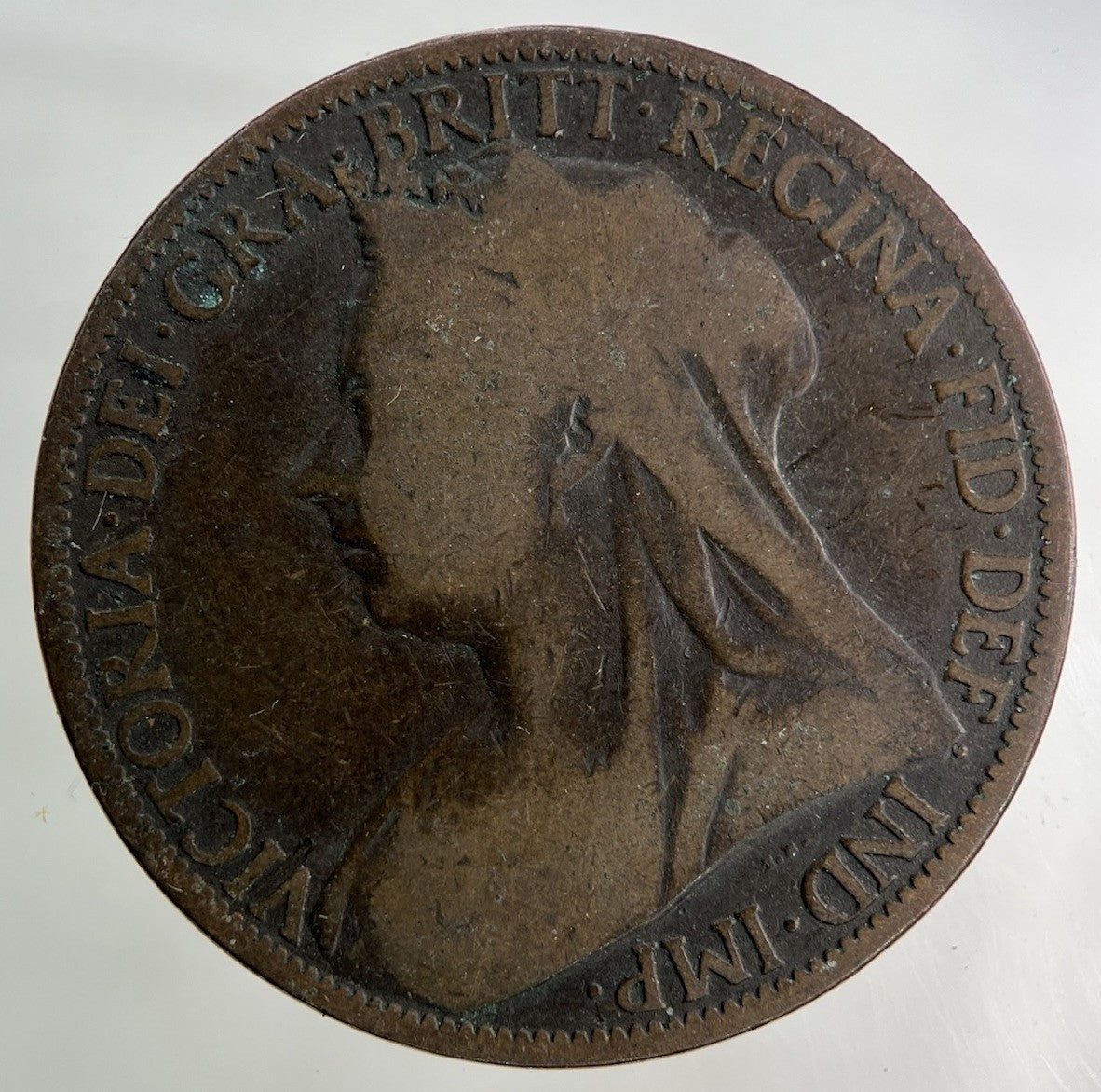 1899 Victoria One Penny Coin | Worn Grade