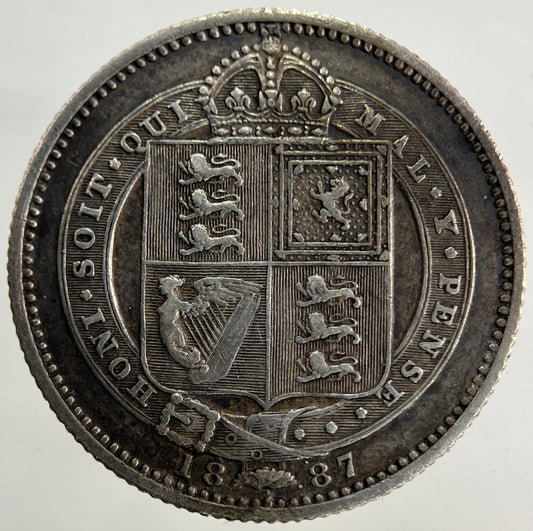 1887 Victoria Shilling Silver Coin | Fine Collectable Grade